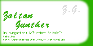 zoltan gunther business card